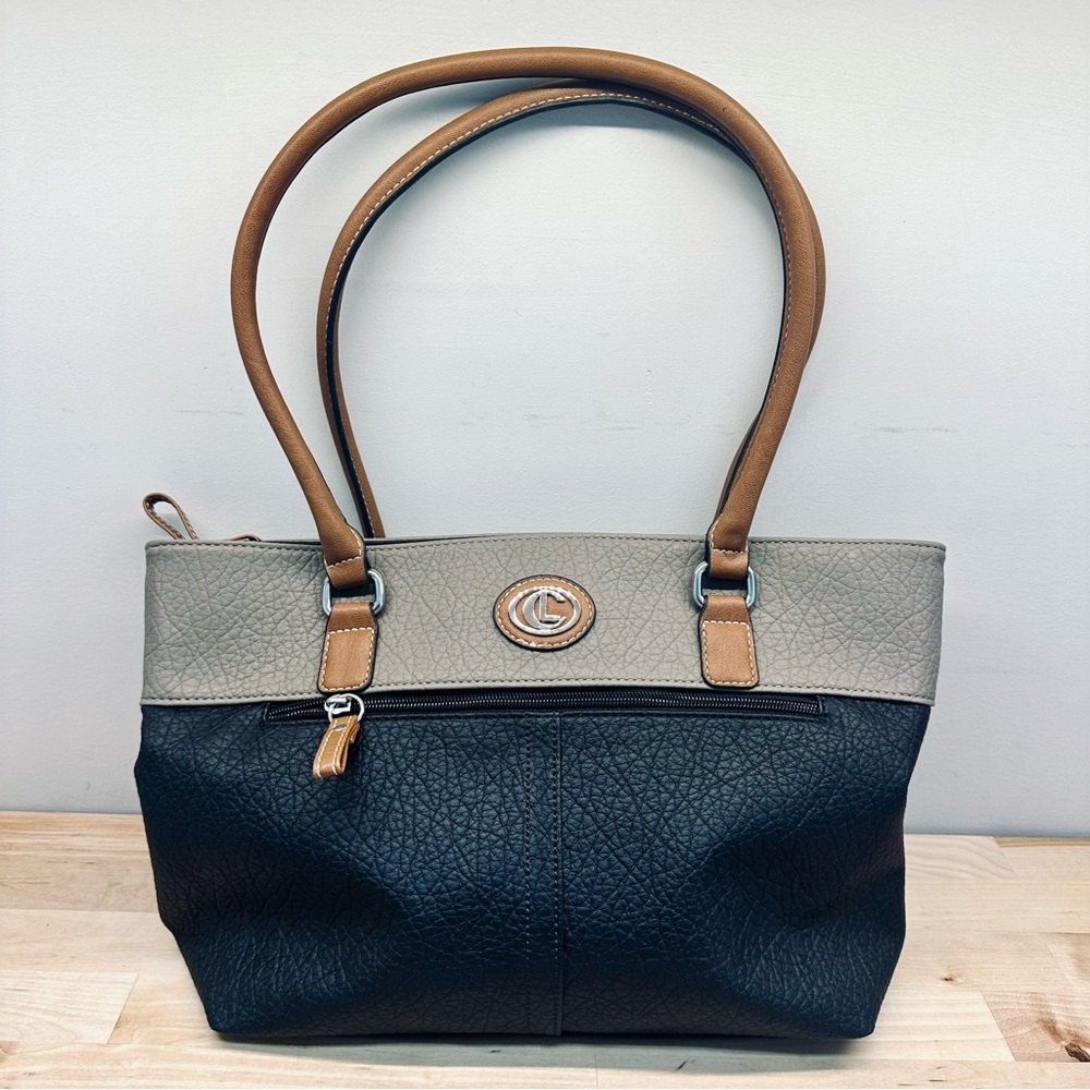 NWT Carryland Black and Gray Women’s Tote Satchel Handbag Shoulder Bag Purse